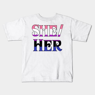 Genderfluid She/Her Kids T-Shirt